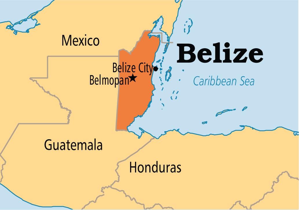 žemėlapis belmopan Belizas