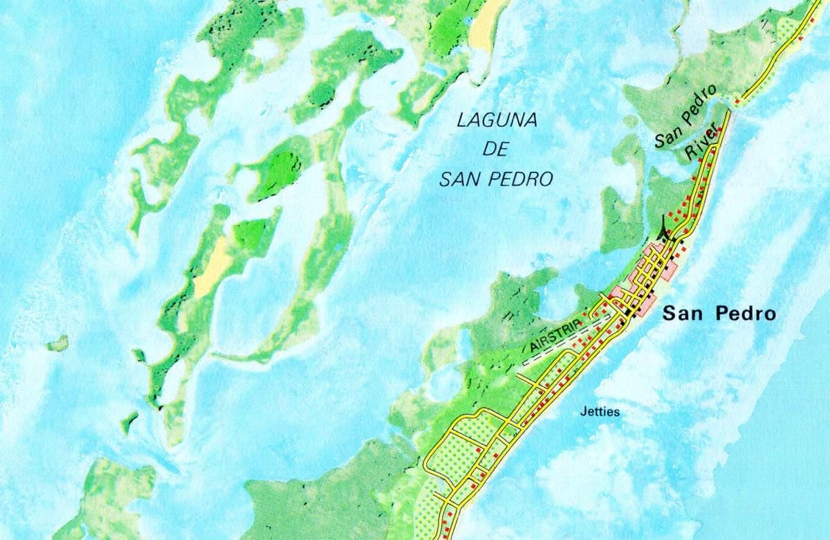 san pedro, Belizas, gatvių žemėlapis