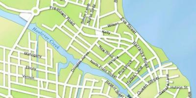 Žemėlapis Belizo miesto gatvėse
