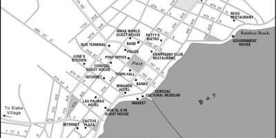 Žemėlapis corozal miesto Belizas