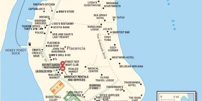 Žemėlapis placencia kaime Belizas