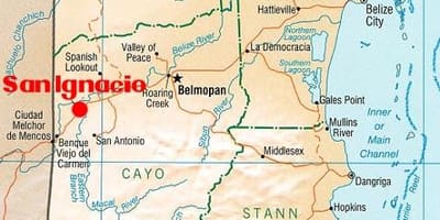 Žemėlapis san ignacio Belizas