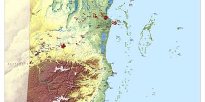Žemėlapis topografinis Belizas